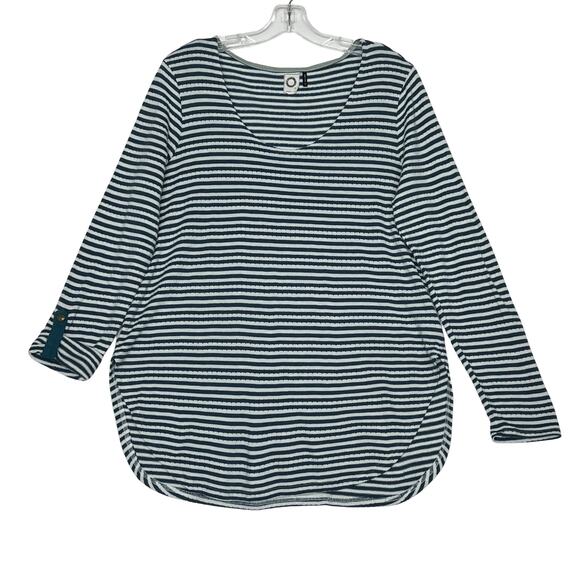 Anthropologie Akemi + Kin Sylvie Striped Tunic Casual Long Sleeve Shirt Medium - Picture 1 of 12